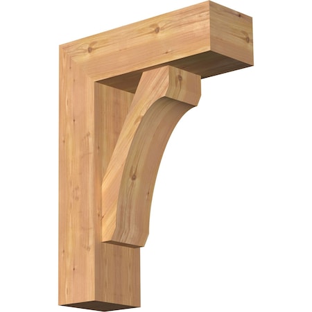 Ekena Millwork Legacy Block Smooth Bracket w/ Offset Brace, Western Red Cedar, 7 1/2"W x 22"D x 30"H BKT0806X22X30LEC05SWR